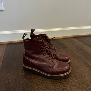 Vintage Dr. Martens Pascal Cherry Red Smooth Leather Women's Size 8